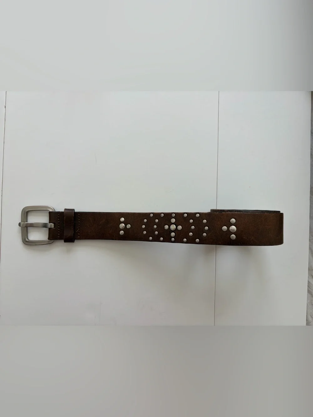 Genuine Leather Studded Boho Western Belt Brown Size M